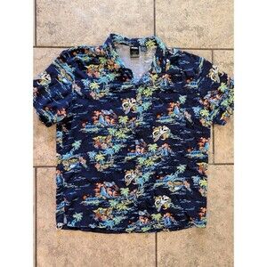 Star Wars Men’s XL Hawaiian Shirt | Tropical Aloha Print Button Up | Navy Blue